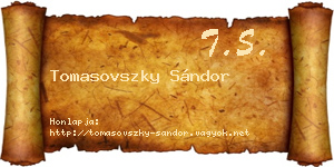 Tomasovszky Sándor névjegykártya